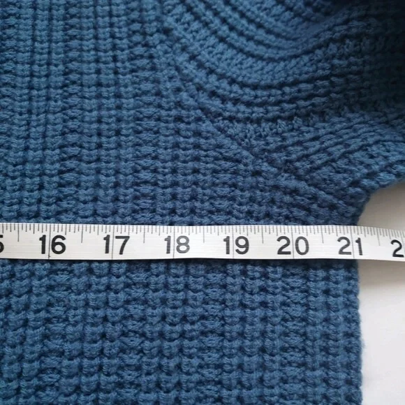 BANANA REPUBLIC Heritage Men's Quarter Button Pullover Mock Neck Sweater Blue